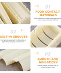 Complete Sushi Making Kit With 3 Shape Molds Rice Roller Tool And Spatula features durable food contact materials with built-in grooves.