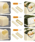 Complete Sushi Making Kit With 3 Shape Molds Rice Roller Tool And Spatula For Pro Looking Home Rolls mold shapes for sushi