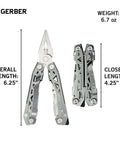 Suspension-NXT 15-In-1 EDC Multi Tool With Pocket Knife, stainless steel multitool open and closed view with size and weight info