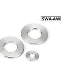 Image of SWA-8-20-5-AWEL NBK Adjust Metal Washer - Steel - Electroless Nickel Plating Made in Japan, featuring three washers.