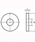 SWF-12 NBK High Intensity Flat Washers - Made in Japan - Pack of One technical drawing showing dimensions.