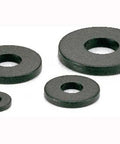 SWF-12 NBK High Intensity Flat Washers - Made in Japan - Pack of One, showing multiple sizes of black washers.