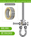 Heavy Duty Swing Hangers With Bearings Set Of 2 Stainless Steel 304 Hardware for Wood and Metal Beams, needle bearing detail