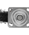 Close-up of steel swivel plate and knobby tread of 4 Pack 6 Inch Swivel Pneumatic Air Caster Wheels With Knobby Tread For Industrial Carts Heavy Duty Farm Cart Lawn And Garden Equipment Mobility Durable Castor Set With Easy Swivel And Smooth Rolling On Rough Surfaces