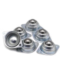 5/8 Inch Swivel Ball Caster Roller Transfers Set of 6 Hardened Steel Ball Units Screw Mounted for Furniture Trolleys Conveyors Systems