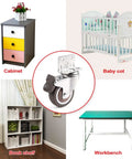 1 Inch Swivel Plate Caster with Brake for cribs, tables, cabinets, and shelves, chrome plated for rust resistance