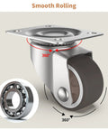 1 Inch Swivel Plate Casters With Low Profile TPR Silent Wheels For Furniture Mounting On Wooden Side Tables Shelving Units And Plant Stands 1.5 Inch Overall Height Top Plate 1.5 By 1 Inches Pack Of 4
