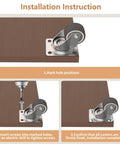Installation guide for 1 Inch Swivel Plate Casters With Low Profile TPR Silent Wheels For Furniture Mounting On Wooden Side Tables Shelving Units And Plant Stands 1.5 Inch Overall Height Top Plate 1.5 By 1 Inches Pack Of 4