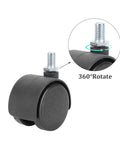 Close-up of 4 Pack Swivel Casters 1.5 Inch 360 Degree Universal Plastic Screw Socket Cabinet Stem Casters Heavy Duty Replacement Wheels