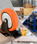 6 Inch Heavy Duty Swivel Caster Wheels With Brake Set Of 4 3000 Lbs Capacity PVC No Noise No Marking For Furniture Carts And Equipment