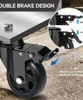 Close-up of 4 Inch Swivel Threaded Stem Caster Wheels Set Of 4 Heavy Duty 2000 Lb Capacity Locking Casters UNC 3/8-16 X 1 Inch Stem Size.
