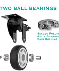 4 Inch Swivel Caster Wheels With Safety Total Lock And 360 Degree Rotation, Heavy Duty Plate Casters Set Of 4 showing components