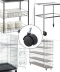 Five Pieces One Point Five Inch Swivel Caster Wheels Set With M8 Circlip Stem 360 Degree Black Plastic Casters shown on trolleys