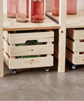 Wooden crates on 2 Inch Swivel Caster Wheels Heavy Duty 600 Lbs Capacity for smooth movement under wooden benches