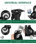 Swivel Plate Caster Wheels Replacement 2 Inch Set Of 4 Heavy Duty Industrial Casters for furniture and equipment installation guide