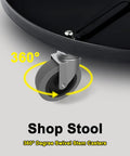 360-degree swivel caster on shop stool with 4 Inch Swivel Stem Caster Wheels, With 7/16 Inch Stem Diameter, Heavy Duty TPR Rubber