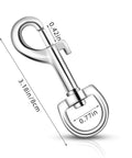 Swivel Eye Bolt Snap Hooks For Pet Leash And Collar Heavy Duty Clips, zinc alloy, rust-resistant, single-ended, side view.