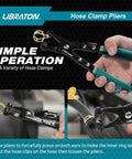 Hose Clamp Pliers Professional Swivel Flat Band Tool For Easy Removal And Installation On Flat Band Or Ring Type Hose Clamps