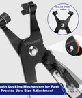 Hose Clamp Pliers With Swivel Flat Band For Easy Removal And Installation Of Spring Hose Clamps In Automotive Fuel Oil And Water Hoses Flexible Jaws Rotating Tip For Narrow Space Access One Point Nine Seven Inch Opening Labor Saving Tool