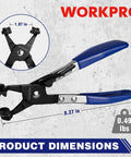 Hose Clamp Pliers With Swivel Flat Band For Easy Removal And Installation Of Spring Hose Clamps Showing Dimensions