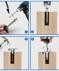 Swivel Leveling Mounts Pack Of 2 M6 Thread Furniture Glide being installed in wood, showing step-by-step process for adjustable support