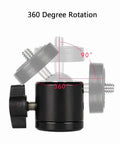 Two Pack Quarter Inch Swivel Mini Ball Head Tripod Mount For Cameras And Accessories with 360 Degree Rotation