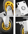 Heavy Duty Swivel Rubber Plate Caster Wheel, Industrial Furniture & Workbench Castor with Tire Tread, Silent Double Bearing Design
