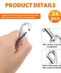 24 Pcs Swivel Snap Hooks For Dog Leash Heavy Duty Two Point Seven Six Inch Flag Clasp, hand holding clip with details.