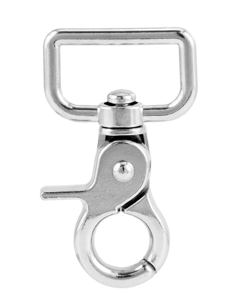 Swivel Snap Hooks 10 Pack Heavy Duty Trigger Snaps Nickel Plated Eye Closure Spring Hook, shown front view