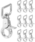 Swivel Snap Hooks 10 Pack Heavy Duty Trigger Snaps Nickel Plated Eye Closure Spring Hook For Bags, Leashes, And Gear