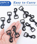 20Pcs Bolt Snap Hooks Set For Dog Leash Clips And DIY Projects, Metal Heavy Duty Swivel Snap Hooks, hand holding zinc alloy hooks