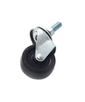 4 Pack Swivel Stem Casters With 2 Inch Rubber Wheels, Three Eighths Inch Threaded Stem, One Point One Inch Stem Length, Heavy Duty Black Casters