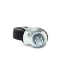 Side view of 4 Pack Swivel Stem Casters With 2 Inch Rubber Wheels, Three Eighths Inch Threaded Stem, One Point One Inch Stem Length