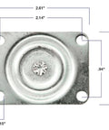 Metal top plate for 3 Inch Heavy Duty Rubber Caster Wheel with Swivel Top Plate, Single Plate Mount Caster, 225lb Load Capacity