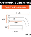 Diagram of Swivel Trailer Hitch Pin With Integrated Clip One Half Inch Diameter With Five Eighths Inch Adapter Fits One And One Quarter Inch Or Two Inch Receiver Hitches Clear Zinc Finish