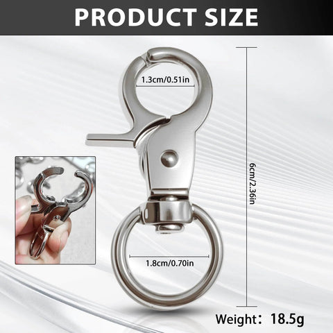 20 Pack 2.36 Inch Trigger Snap Hooks Heavy Duty Swivel Keychain Clips Zinc Alloy for Pet Collars and Camera Straps