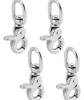 Swivel Trigger Snap Hook Set 4 Pack 2.56 Inch Marine Grade Stainless Steel 316 Clip Hooks 130 Lb Capacity For Leash Bags