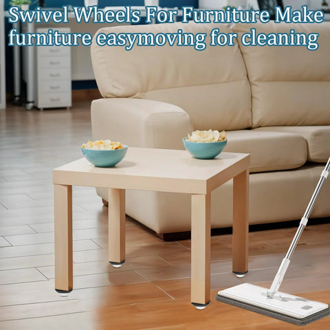 16 Pack Self Adhesive Caster Wheels, 360 Degree Rotating Metal Universal Mini Low Profile Swivel Wheels on table legs