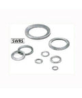 SWRS-3 NBK Ribbed Lock Washers - Steel NBK Lock Washers 20-Pack Washers Made in Japan assorted sizes on display.