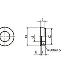 SWS-10 NBK Seal washer - Rubber Packing Silicone rubber NBK Washers Pack of 5 Washers Made in Japan with dimensions.