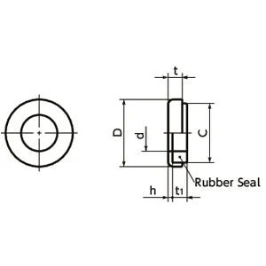 SWS-10 NBK Seal washer - Rubber Packing Silicone rubber NBK Washers Pack of 5 Washers Made in Japan - VXB Ball Bearings