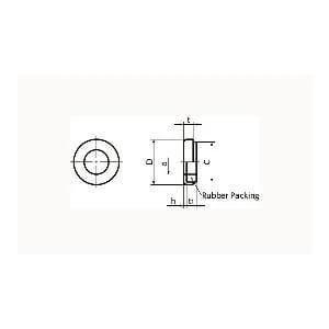 SWS-12-S NBK Seal washer - Rubber Packing Silicone rubber NBK Washers Pack of 5 Washers Made in Japan technical drawing.