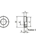 SWS-4-F NBK Seal washer - Rubber Packing Silicone rubber NBK Washers 10-Pack Washers Made in Japan diagram with dimensions.