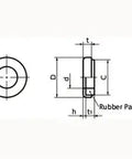 Technical drawing of SWS-4-S NBK Seal washer - Rubber Packing Silicone rubber NBK Washers dimensions and features.