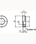 Technical drawing of SWS-5-S NBK Seal washer - Rubber Packing Silicone rubber NBK Washers dimensions and details.