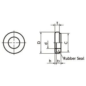 SWS-8-F NBK Seal washer - Rubber Packing Silicone rubber NBK Washers Pack of 5 Washers Made in Japan - VXB Ball Bearings