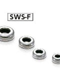 SWS-3-F NBK Seal washer - Rubber Packing Silicone rubber NBK Washers 10-Pack Washers Made in Japan, showing multiple sizes of stainless steel washers.