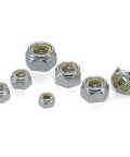 SWUS-M8 NBK Hex Lock Nuts Made in Japan in various sizes, showcasing their durable design and locking mechanism.
