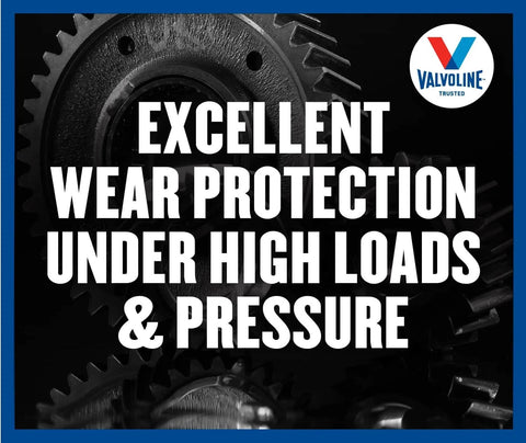 Synchromesh Manual Transmission Fluid for Smooth Shifts, Heavy Load Wear Protection, text on mechanical gears background