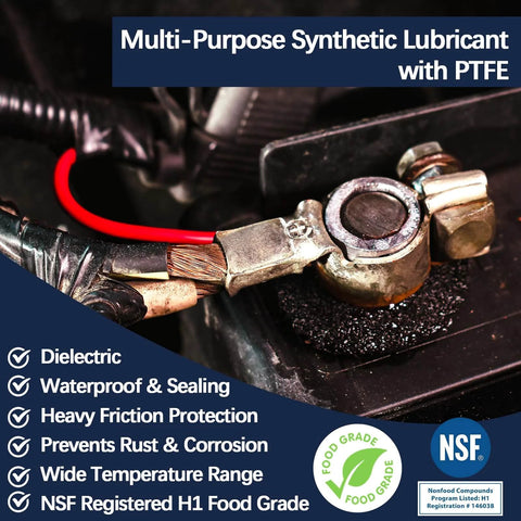 BTAS Dielectric Grease for Electrical Connectors Automotive Spark Plug Boot Battery Terminal Marine Dialectical Electronics Wiring Die Electric Contact Silicone Dialectric Grease 1 oz 1 Pcs applied on a battery terminal